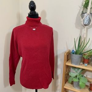 NorthCrest red turtleneck sweater